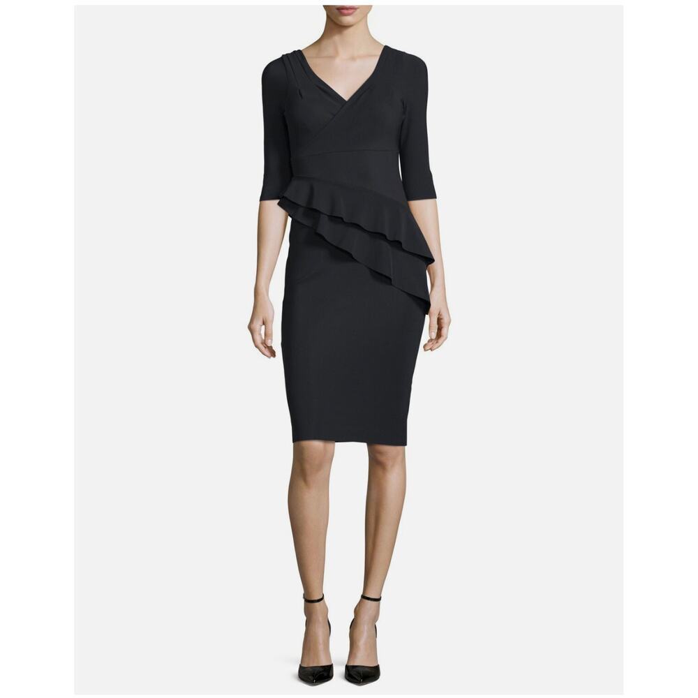 Chiara Boni Farida Peplum Dress Black Size 8/44